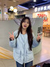 億梵莎棉服女2025新款冬季菱格韓系慵懶風(fēng)羽棉襖絨服女超好看夾棉潮外套 藍色 均碼 （可聯(lián)系客服備注碼數） 曬單實(shí)拍圖