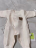 婧麒（JOYNCLEON）【優(yōu)選A類棉】嬰兒連體衣春秋冬季新生兒寶寶夾棉保暖衣服純棉 米色【夾棉款】 66cm 曬單實(shí)拍圖