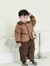 班喜迪男童套裝秋冬裝2025新款兒童加絨夾棉外套棉服褲子冬季男寶寶衣服 咖色 90 曬單實(shí)拍圖
