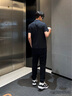 安踏（ANTA）運動(dòng)套裝男polo衫 t恤短袖衛褲衣服褲子籃球男士秋季跑步休閑服飾 基礎黑/基礎黑 XL（180） 曬單實(shí)拍圖