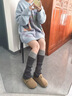 泉碧焱堆堆襪套女秋冬羊毛加厚日系JK針織腿套顯瘦遮腿型百搭保暖長(cháng)筒襪 雙拼灰色 均碼 【長(cháng)度約40cm】 曬單實(shí)拍圖