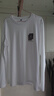 真維斯（Jeanswest）純棉長(cháng)袖t恤男女同款春秋顯瘦oversize長(cháng)袖t恤重磅圓領(lǐng)內搭打底衫 白（極簡(jiǎn)風(fēng)格X） 3XL (推薦150-170斤) 曬單實(shí)拍圖