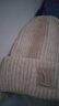 沐馳斯頓帽子女秋冬季韓版潮百搭加厚防寒保暖針織毛線(xiàn)帽女騎行棉帽堆堆帽 米白色 均碼 曬單實(shí)拍圖