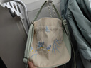 渝鼎福 漢服包包女國風(fēng)刺繡斜挎包新款小眾漢元素手拎包單肩挎包女 綠色（帶掛件） 小包 曬單實(shí)拍圖