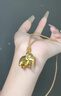 海上羅孚黃金立體小象吊墜女新款足金999點(diǎn)鉆大象編繩項鏈生日禮物送女友 禮盒 曬單實(shí)拍圖