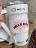 YANIS 3hello kitty保溫杯大容量水杯女禮物高顏值咖啡杯316內膽吸管杯子 凱蒂貓1200ml（316禮盒裝） 曬單實(shí)拍圖