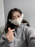JCZS德國品牌口罩冬天防風(fēng)防寒保暖耳罩女冬季加絨護耳二合一面罩面紗 米白色【主圖色】 曬單實(shí)拍圖