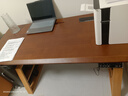 木藝生高端實(shí)木電動(dòng)升降桌書桌電腦桌臺(tái)式電競(jìng)辦公桌子雙電機(jī)升降工作臺(tái) 2節(jié)紅橡木腿-實(shí)木胡桃色 140*60【3cm橡膠木桌面】 曬單實(shí)拍圖