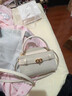 CHARLES&KEITH鱷魚(yú)紋凱莉包手提斜挎婚包包女包生日禮物CK2-50270880-1 Ivory象牙色 S 曬單實(shí)拍圖
