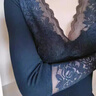 莫代爾純棉秋衣秋褲套裝女美體修身薄款保暖內衣女生蕾絲性感打底棉毛衫 01款藕粉 3XL 135-155斤 曬單實(shí)拍圖