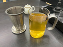 尚明鋁蓋高硼硅玻璃泡茶杯過(guò)濾茶杯茶水分離辦公家用大容量透明茶杯 槍黑色500ML 曬單實(shí)拍圖