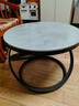 睢尚美（SUISHANGMEI）意式極簡(jiǎn)巖板茶幾簡(jiǎn)約現代客廳圓形小茶幾家用小戶(hù)型創(chuàng  )意茶桌角幾 A款巖板圓60卡萊特灰+黑架 曬單實(shí)拍圖