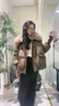 皮爾卡丹（pierre cardin）羽絨棉服女短款洋氣韓版寬松棉衣女超大毛領加厚派克棉襖冬季新款 咖色 L 110-130斤 曬單實拍圖