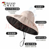 啄木鳥(niǎo)（TUCANO）大帽檐黑膠防曬帽子女夏季遮臉?lè )雷贤饩€(xiàn)空頂遮陽(yáng)帽貝殼太陽(yáng)漁夫帽 曬單實(shí)拍圖