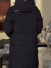 波司登（BOSIDENG）冬季羽絨服男女情侶款長款連帽新國標90絨運動時尚外套 黑色8056 XS 155/80A體重約110以內 曬單實拍圖