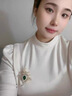 伊黛兒高級感祖母綠孔雀羽毛胸針女西裝大衣胸花時(shí)尚衣服別針生日禮物 XZ0616祖母綠孔雀羽毛胸針 曬單實(shí)拍圖