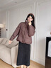 香影短款咖色立領(lǐng)羽絨服女2025冬季新款面包服90白鴨絨小個(gè)子外套 咖色 S 155/80A/85-95斤 曬單實(shí)拍圖