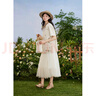 紫涵（ZIHAN）紫涵錦綸網(wǎng)紗半身裙女夏季法式簡(jiǎn)約高腰顯瘦A字中長(cháng)裙子 米金 M 曬單實(shí)拍圖