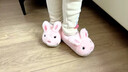 G.DUCKKIDS小黃鴨兒童棉拖鞋包跟冬季小兔子棉鞋可愛(ài)卡通室內居家寶寶毛毛鞋 粉色-包跟 200【內長(cháng)18cm】 曬單實(shí)拍圖