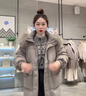 麥檬【反季特惠】MM90鵝絨休閑連帽保暖miu系羽絨服商場(chǎng)同款冬 中灰 155/80A/S （105-125斤） 曬單實(shí)拍圖