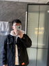 羅蒙新款羊羔毛牛仔外套男大碼棉服秋冬男裝工裝夾克黑色加厚牛仔棉衣 黑色 XL 曬單實(shí)拍圖