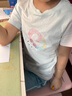 戴維貝拉兒童短袖T恤女童洋氣上衣女寶寶夏裝棉打底衫 曬單實(shí)拍圖