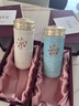 乾唐軒活瓷【教師禮物】生命之樹水杯茶杯陶瓷杯咖啡杯杯蓋高顏值禮物女 牙白+手工描金 曬單實(shí)拍圖