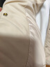 QIYUN輕薄羽絨服女子短款秋冬季溫暖襯里薄無(wú)領(lǐng)夾克內膽內搭輕便外套 米白色 S _95斤-110斤內 曬單實(shí)拍圖