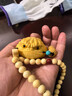 藝竹情網(wǎng)紅同款?lèi)喊缘匕煳耐嬷窀裰竦駥?shí)心竹雕盤(pán)玩三足金蟾手把件 0.8cm竹珠子花生小配飾惡霸金蟾 曬單實(shí)拍圖