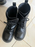 芭比童鞋女童春秋馬丁靴單里短筒皮靴兒童百搭黑色靴子DA6569黑色36碼 曬單實(shí)拍圖