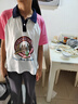 ASK JUNIOR女童短袖T恤2025夏裝兒童字母印花撞色休閑POLO衫 粉色 150 曬單實(shí)拍圖