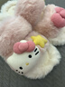果殼（Gukoo）拖鞋女冬季新款HelloKitty聯(lián)名可愛(ài)女士居家毛毛拖鞋 奶白 38-39 曬單實(shí)拍圖