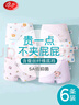 浪莎（LangSha）兒童內褲女童內褲中大童5A抑菌內褲寶寶青少年平角短褲6條裝 140 曬單實(shí)拍圖