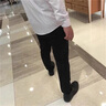 羅蒙（ROMON）商務(wù)男士西褲夏季彈力修身小腳休閑褲男黑色時尚百搭褲子男 修身長款黑色 33 碼【腰圍2尺6】140-150斤 曬單實拍圖