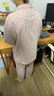 無(wú)印良品（MUJI）[自營(yíng)限定款]女士無(wú)側縫 雙層紗織睡衣  軟棉棉內衣 淺粉色格紋 S 曬單實(shí)拍圖