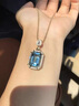 ?？ㄒ溃℉EEKAIYI）圣瑪利亞海藍寶項鏈戒指手鏈巴西海藍寶吊墜珠寶首飾18k金定制 定金【海藍寶石項鏈定制】 曬單實(shí)拍圖