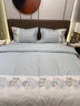 蓮夢(mèng)妮輕奢100S長(cháng)絨棉四件套花卉刺繡被套全棉純棉床單笠裸睡床上用品 阿黛爾-西子蘭 床單款 1.5米(200*230被套) 曬單實(shí)拍圖