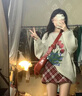 VEOX毛衣女針織衫女2025新款秋季慵懶風(fēng)長(cháng)款郁金香印花套頭 灰色毛衣 M 95-110 曬單實(shí)拍圖