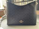 蔻馳（COACH）【品牌直供】女士LAUREL31中號單肩斜挎流浪包深棕配黑色CV975 曬單實(shí)拍圖