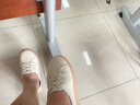 ZHR休閑鞋女減齡撞色牛皮小白鞋女時髦果凍底運動鞋女ins潮流百搭 A66 米色 39 曬單實拍圖