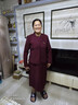 啄木鳥（TUCANO）喜婆婆婚宴裝連衣裙女秋冬新款媽M媽晚禮服小西裝外套兩件套裝 酒紅色 4XL155-170斤 曬單實(shí)拍圖