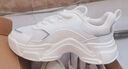 斯凱奇（Skechers）男女同款小白熊休閑鞋子厚底增高百搭運動(dòng)軟底老爹鞋 白色/海軍藍色/WNV 37.5 曬單實(shí)拍圖