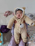 G.DUCKKIDS小黃鴨嬰兒衣服秋冬裝加厚保暖棉衣新生兒連體衣包腳男女寶寶爬服 白色 0至3月 曬單實(shí)拍圖
