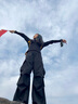 ASK JUNIOR兒童女童褲子2025秋季戶外時(shí)尚運(yùn)動(dòng)褲防蚊褲工裝傘兵褲 黑色 150 曬單實(shí)拍圖