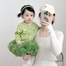 優(yōu)奇嬰兒毛衣秋裝新款女寶寶針織衫開衫嬰幼兒上衣小外套女童洋氣衣服 綠色 80 曬單實拍圖