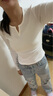 UR2025秋季新款女裝時(shí)尚休閑簡(jiǎn)約基礎(chǔ)修身T恤UYB450010# 本白 S 曬單實(shí)拍圖