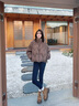 Teenie Weenie小熊女裝羽絨服2025冬季新款時(shí)尚輕量少女感泡芙外套 棕色 S 曬單實(shí)拍圖