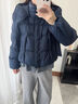 熙世界（sllsky）鴨絨保暖羽絨服假兩件秋冬新款女裝厚外套冬季長(zhǎng)款百搭衣服 藏青色 L 曬單實(shí)拍圖