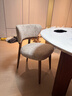 白蠟木實(shí)木餐椅靠背帶書(shū)桌椅北歐輕奢現代簡(jiǎn)約中古高級感侘寂餐椅 酷尼彩1/莫代爾布藝/胡桃色框架 曬單實(shí)拍圖