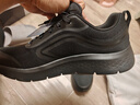 斯凱奇（Skechers）秋季緩震健步鞋網(wǎng)面透氣高彈鞋厚底耐磨休閑運動(dòng)鞋 全黑色/BBK 41 曬單實(shí)拍圖